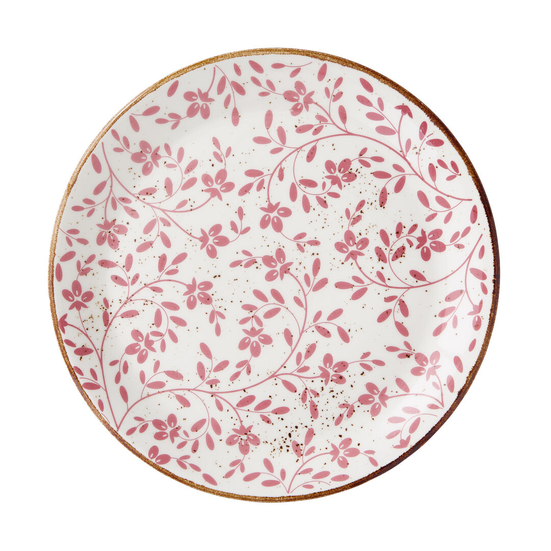 Flora Pink Coupe Plate 25.25cm (10"") Ceramic Plate Set Bar Tableware Pack of 12