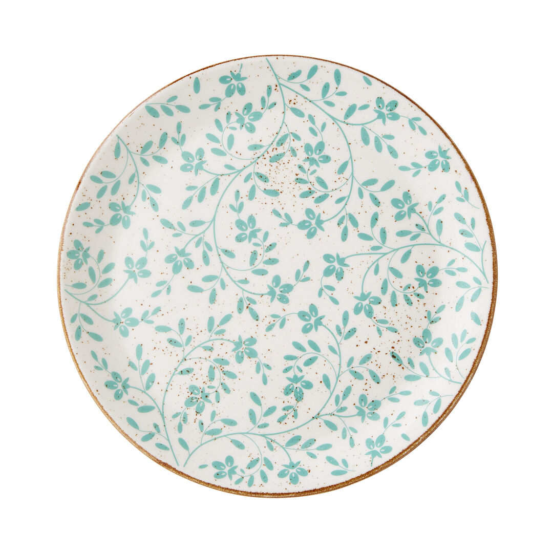 Flora Aqua Coupe Plate 28cm (11"") Ceramic Plate Set Bar Tableware Pack of 12