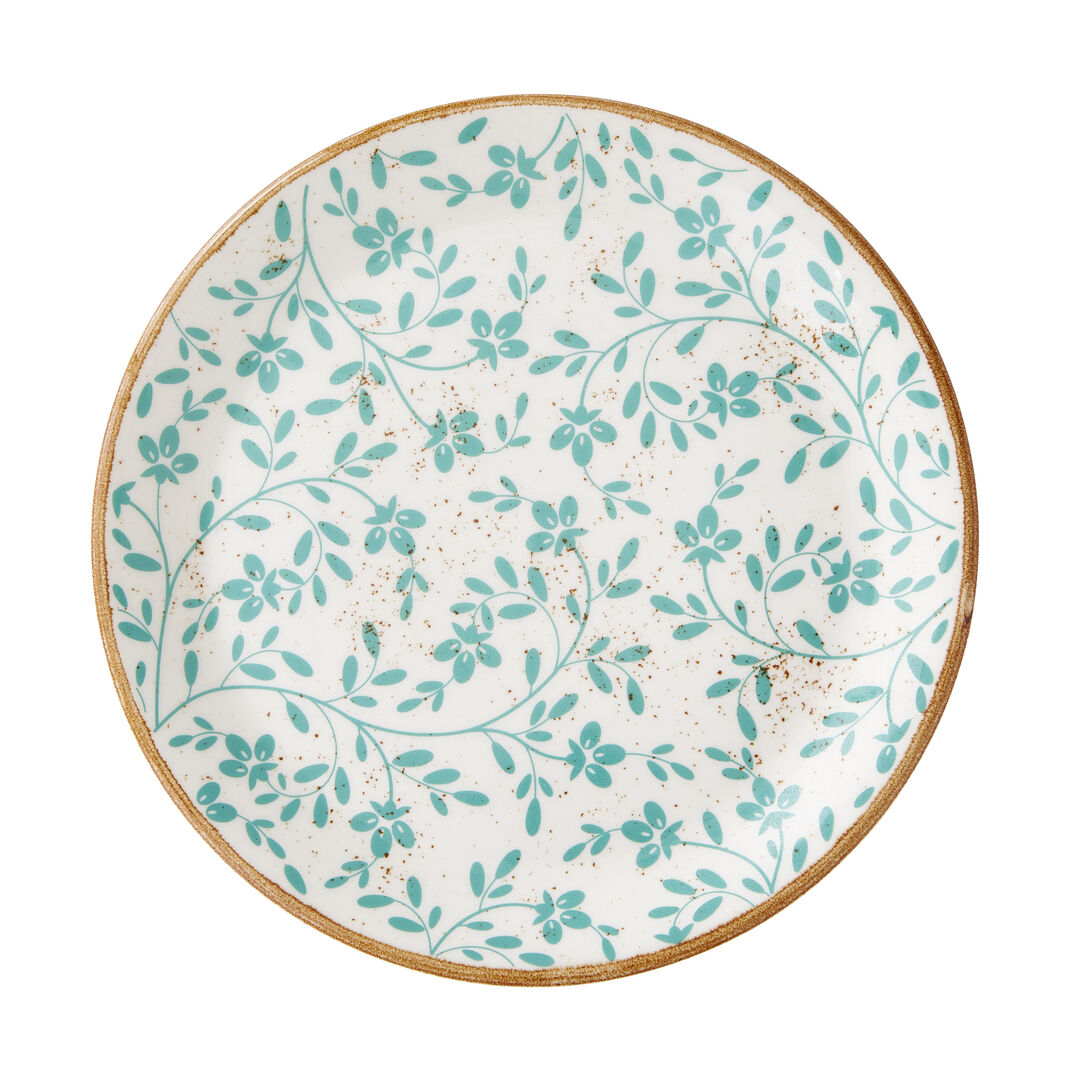 Flora Aqua Coupe Plate 25.25cm (10"") Ceramic Plate Set Bar Tableware Pack of 12