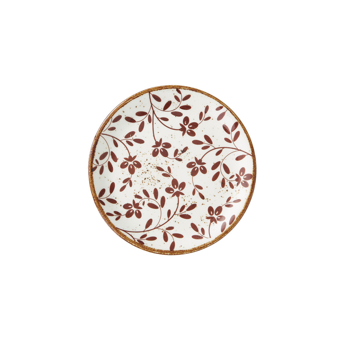 Flora Brown Coupe Plate 15.25cm (6"") Ceramic Plate Set Bar Tableware Pack of 12