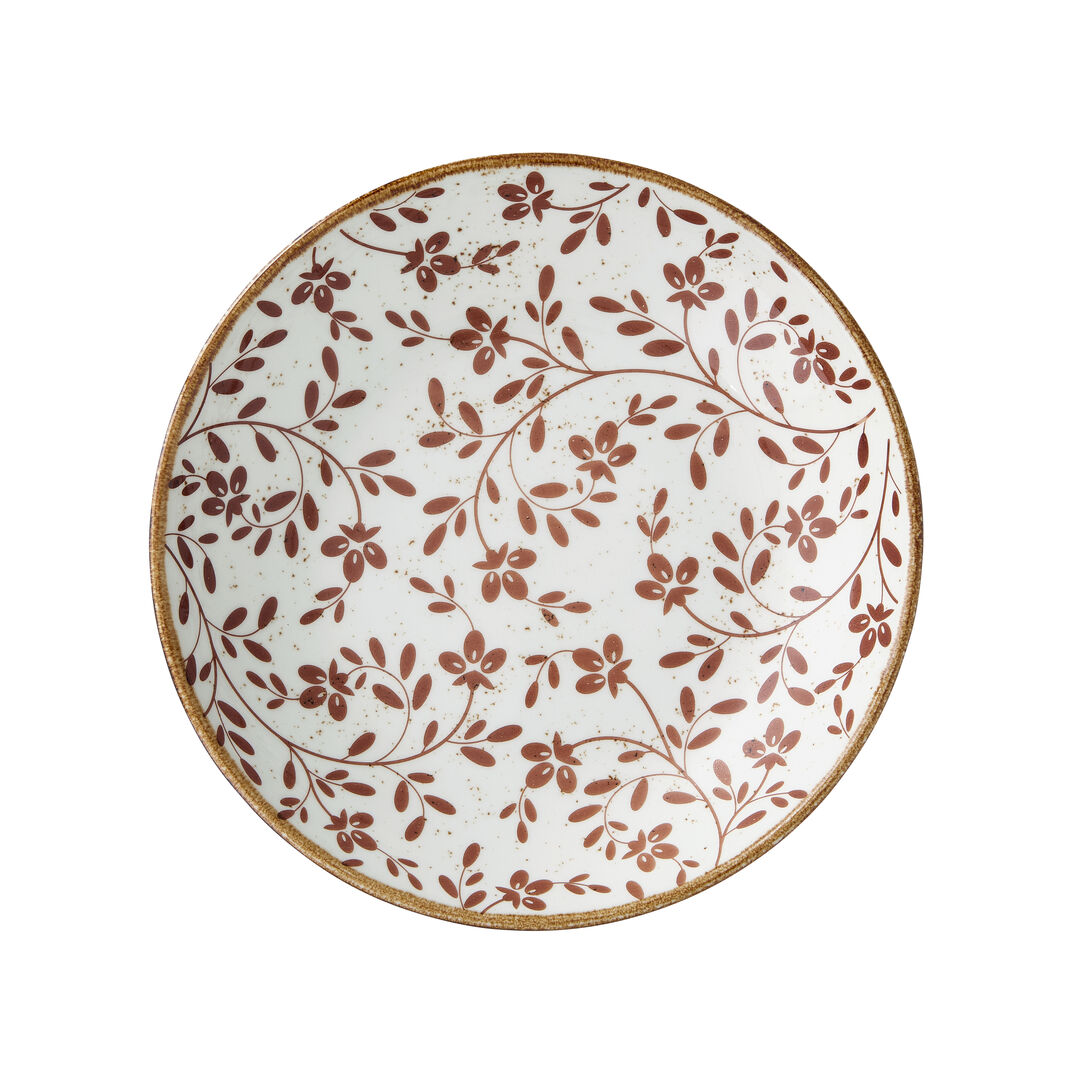 Flora Brown Coupe Bowl 21.6cm 83.5cl Ceramic Bowl Home Tableware Pack of 12