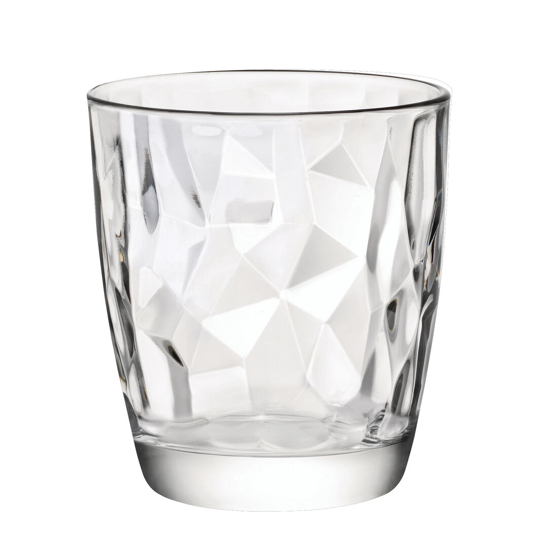 Diamond Water 30.5cl Clear Glasses Drinking Glassware Set For Bars Pub Pack of 6