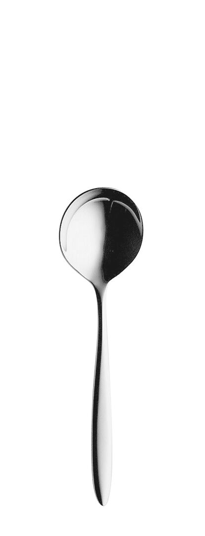 Aura Round Soup Spoon 18cm (7"") Dessert Spoon Set Cutlery Tableware Pack of 12