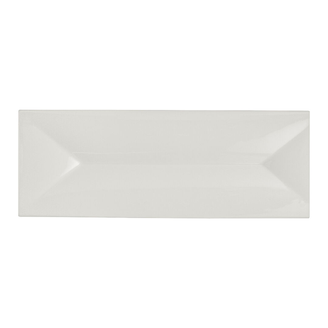RO White Album Rectangular Tray w/ Indent 28.5 x 10cm Ceramic Tray Pack of 12