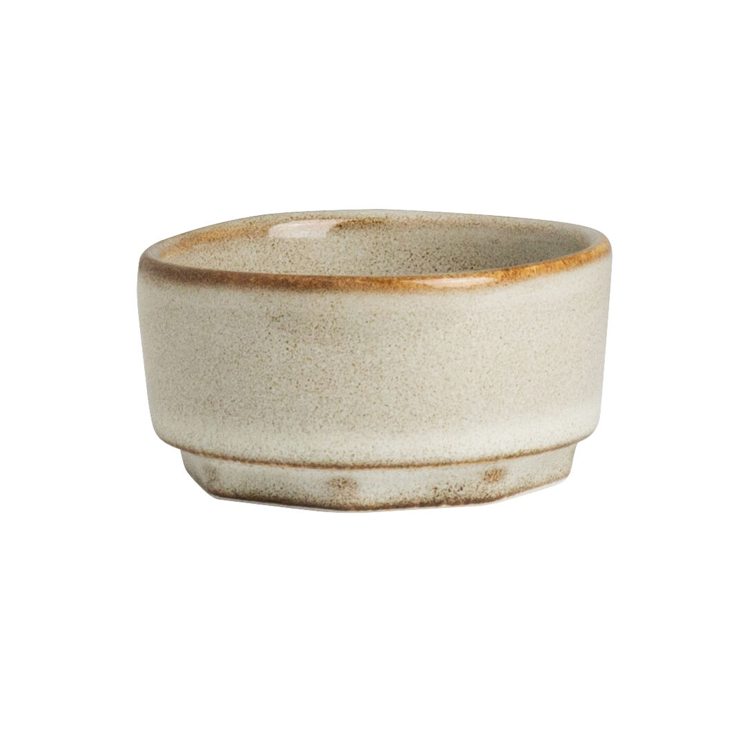 Pier Ceramic Dish Brown Taupe Serving Food Stack Dish 6.4cm 5.2cl Pack of 36