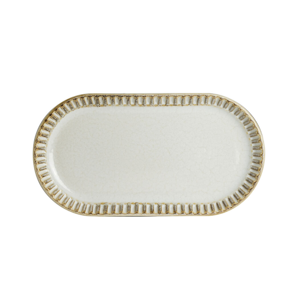 Adelaide Birch Oblong Tray 30 x 16cm Ceramic Serving Tray Tableware Pack of 12