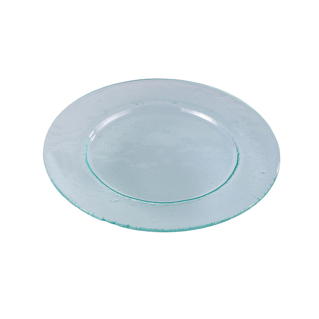 Glass Round Wide Rim Plate 30cm (11 3/4"") Serving Plate Tableware Pack of 12