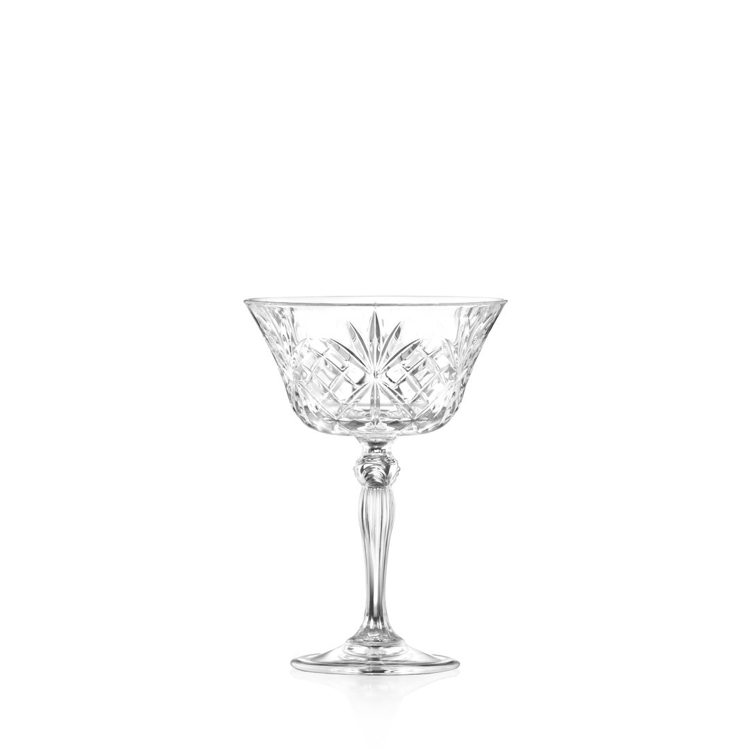 Crystal Melodia Glass Champagne Saucers - 260ml - Pack of 6 - Image 2