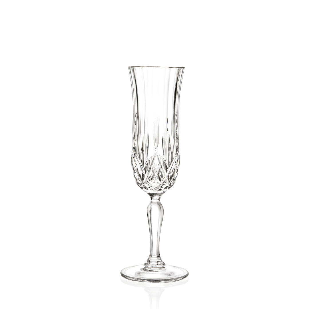 Set 6 Glasses Flute Sparkling Wine Opera 13 CL IN Eco Crystal - Rcr Italian - - Image 5