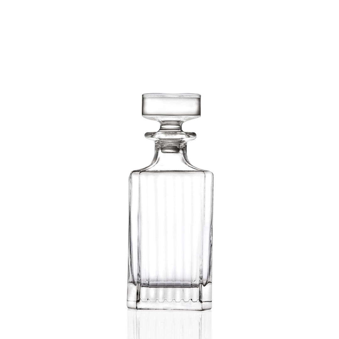 Timeless Square Whisky Decanter 75cl (26 2/5oz) Clear Glass Decanter Pack of 4