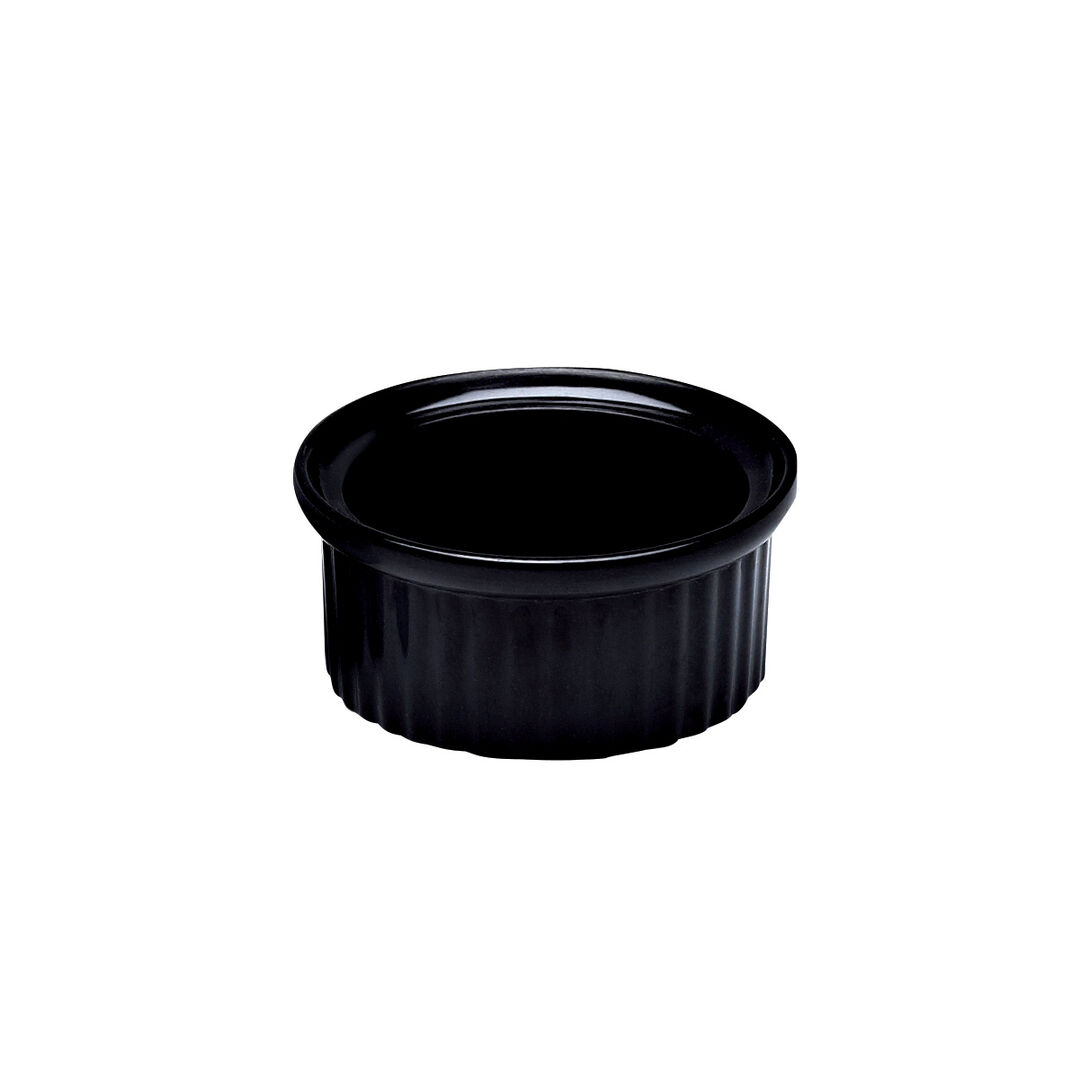 Black Ramekin 9.5 x 3.8cm 12cl Melamine Serving Bowl Set Tableware Pack of 12