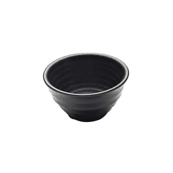 Zen Black Bowl 9.5 x 5.1cm 12cl Melamine Bowl Set Home Tableware Pack of 6