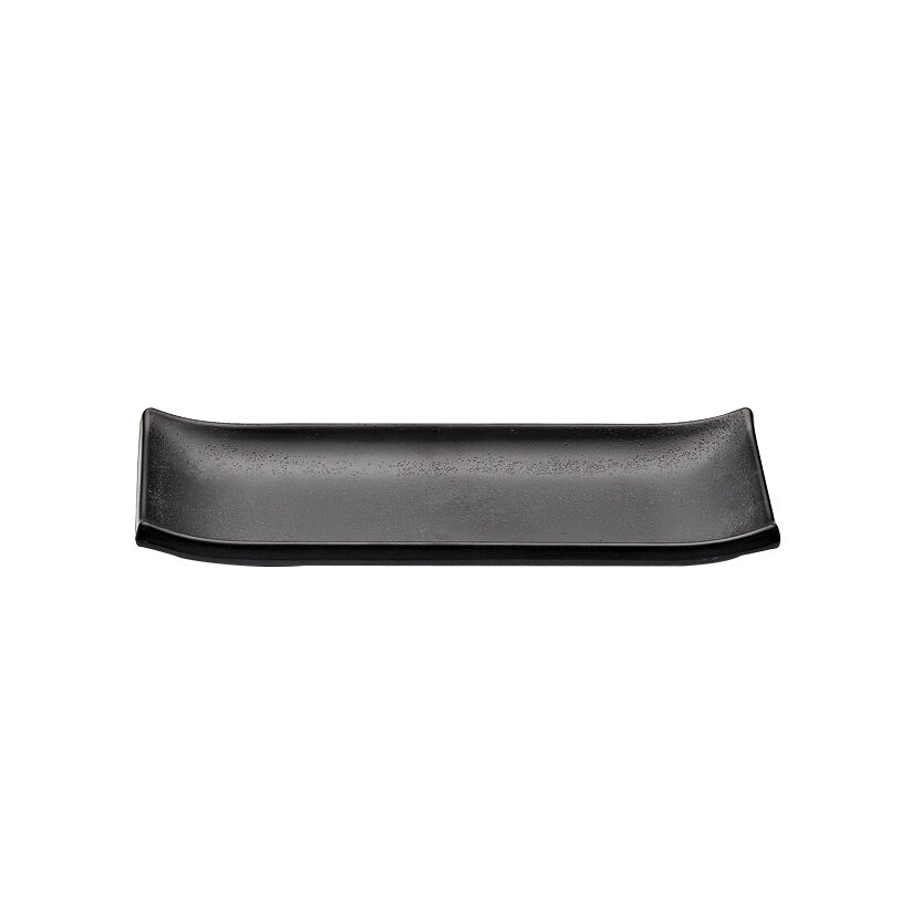 Zen Black Rectangle Tray 9.5 x 2.2cm Melamine Serving Tray Tableware Pack of 6