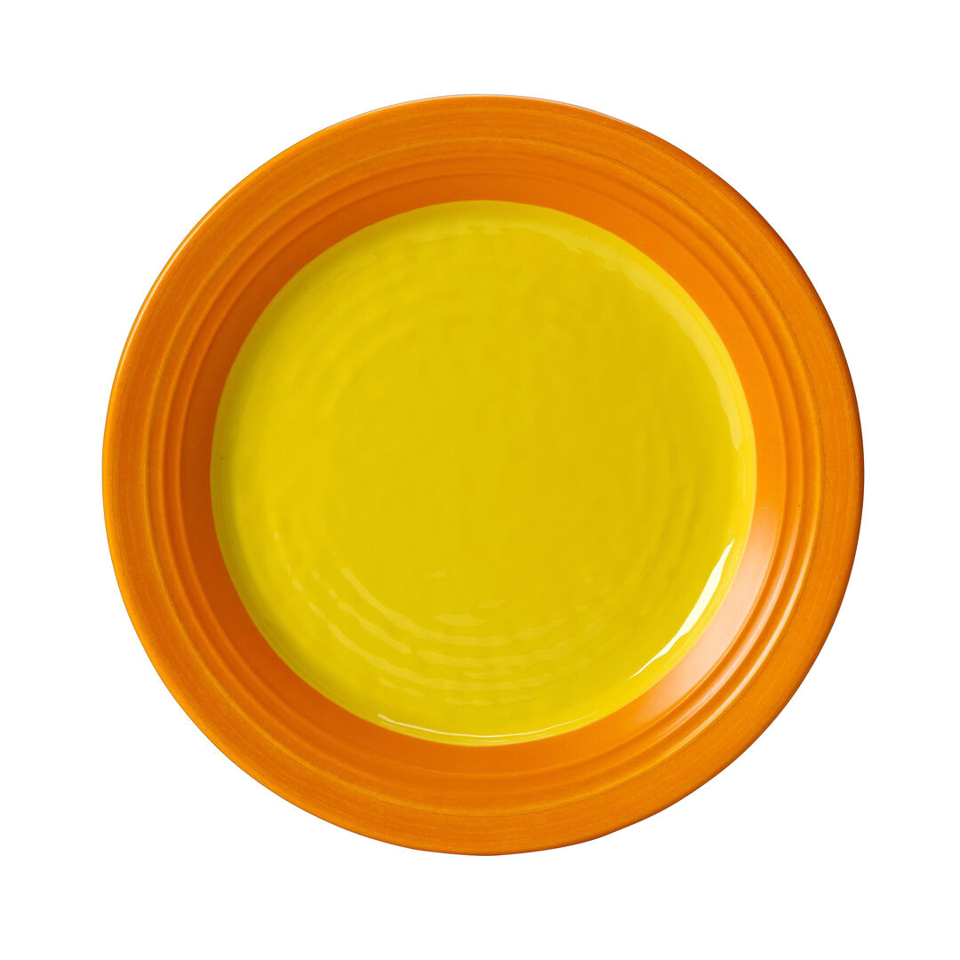 Freedom Yellow Round Plate 23cm (9"") Melamine Serving Plate Tableware Pack of 6