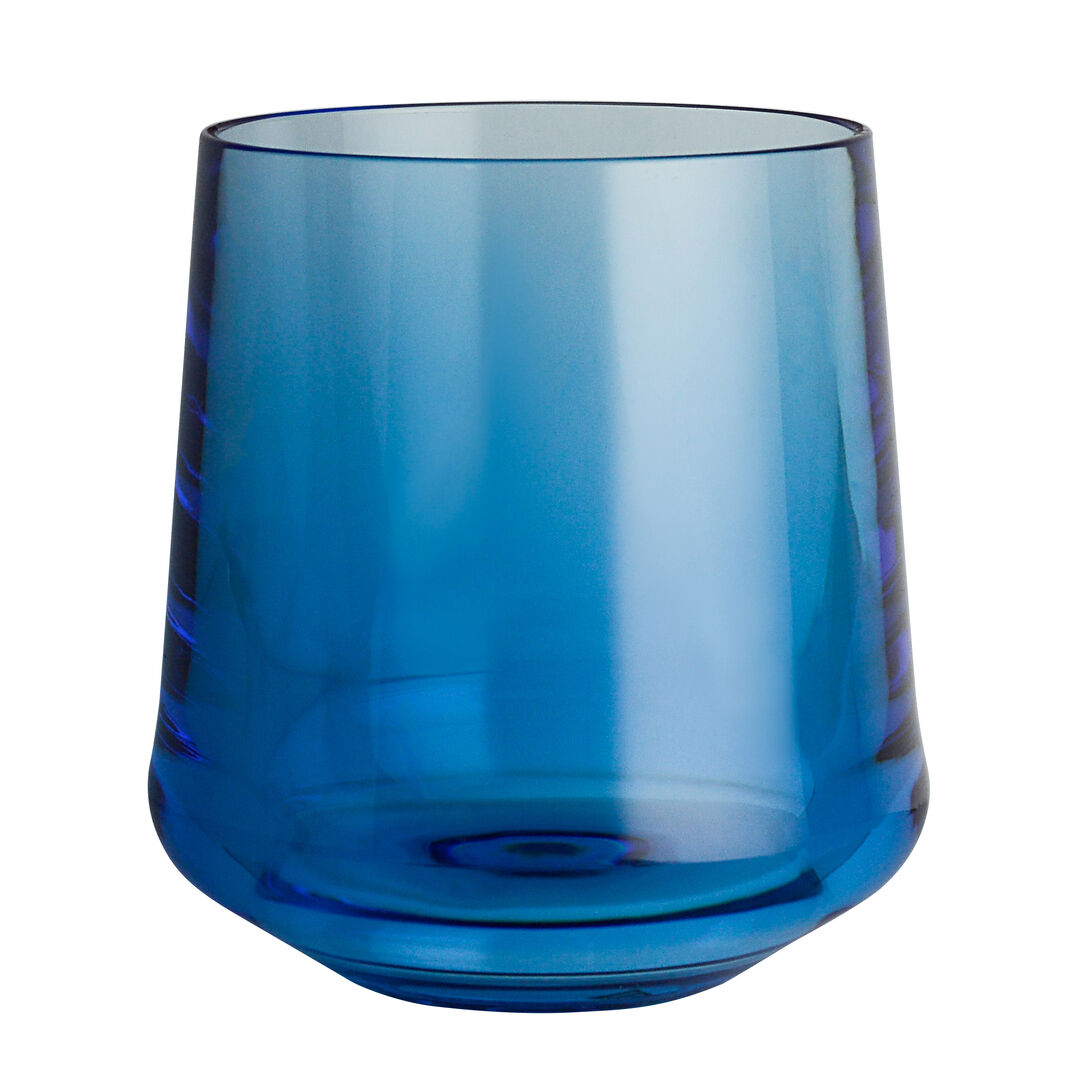 Polycarbonate Summit Blue Stemless Wine Glass 34cl Barware Glass Pack of 24