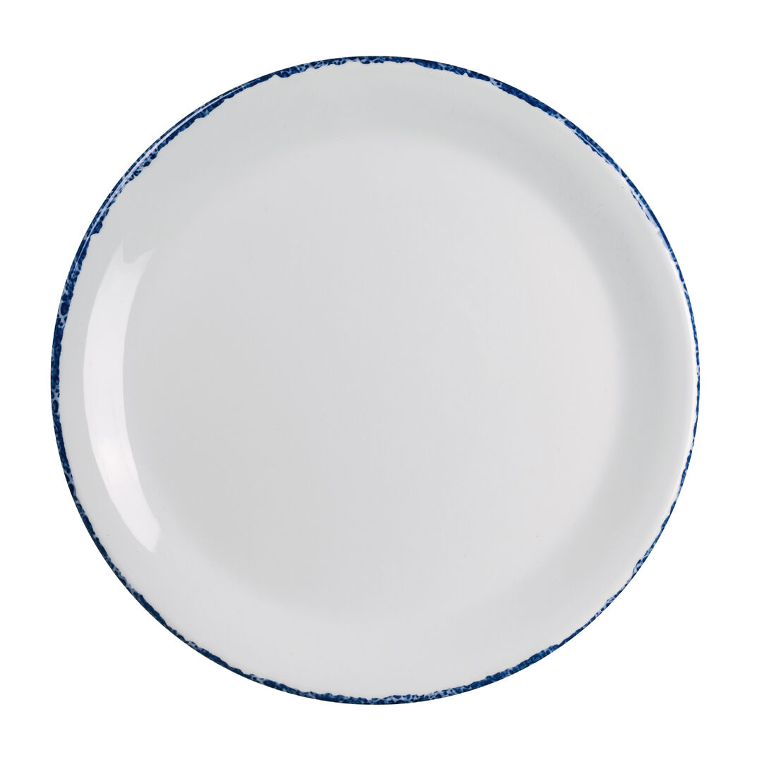 Blue Dapple Coupe Plate 25.4cm (10"") Melamine Plate Set Tableware Pack of 12