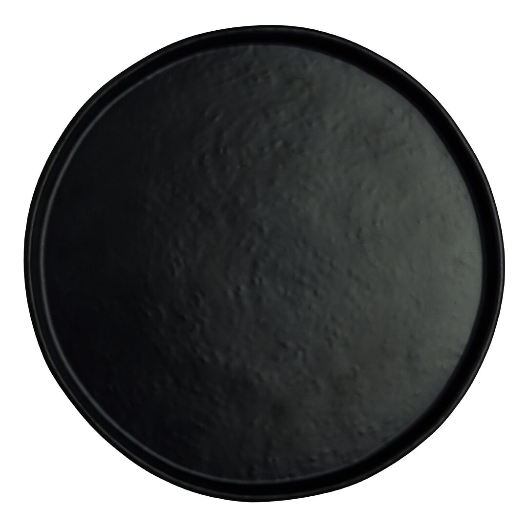 Cali Black Round Plate 27.3cm (10 3/4"") Melamine Plate Set Tableware Pack of 12