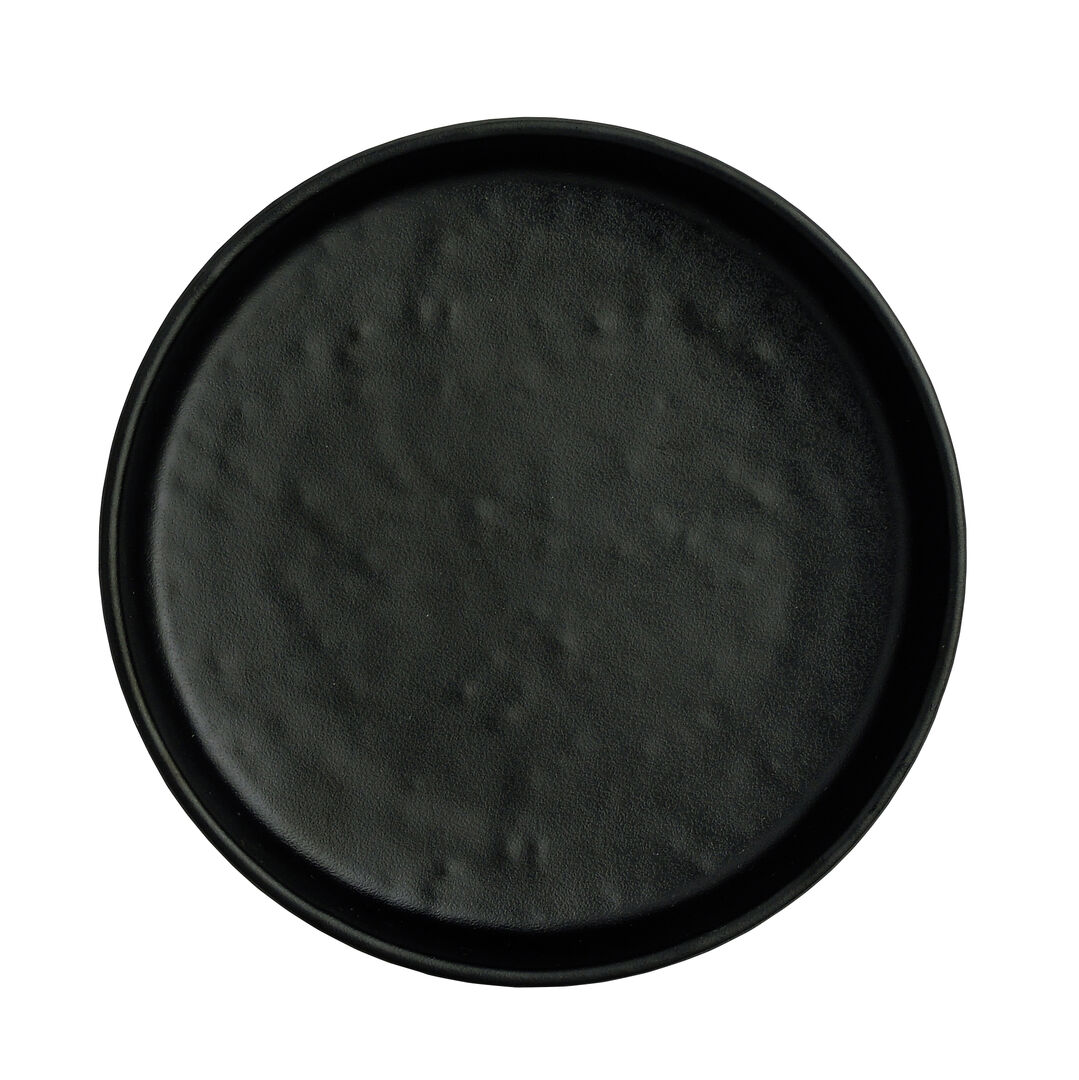 Cali Black Round Plate 12.3cm (4 3/4"") Melamine Plate Set Tableware Pack of 12