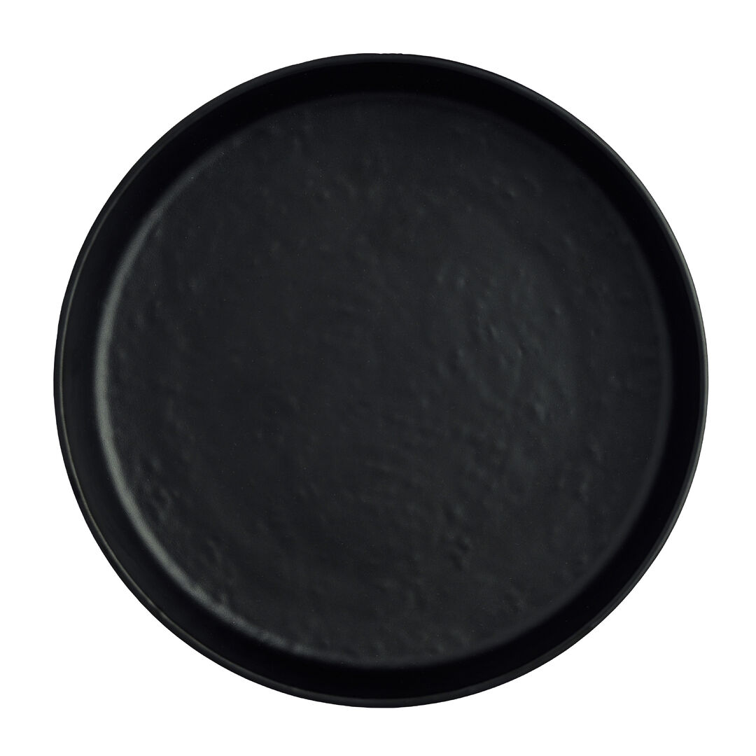 Cali Black Round Plate 20.4cm (8"") Melamine Plate Set Tableware Pack of 12