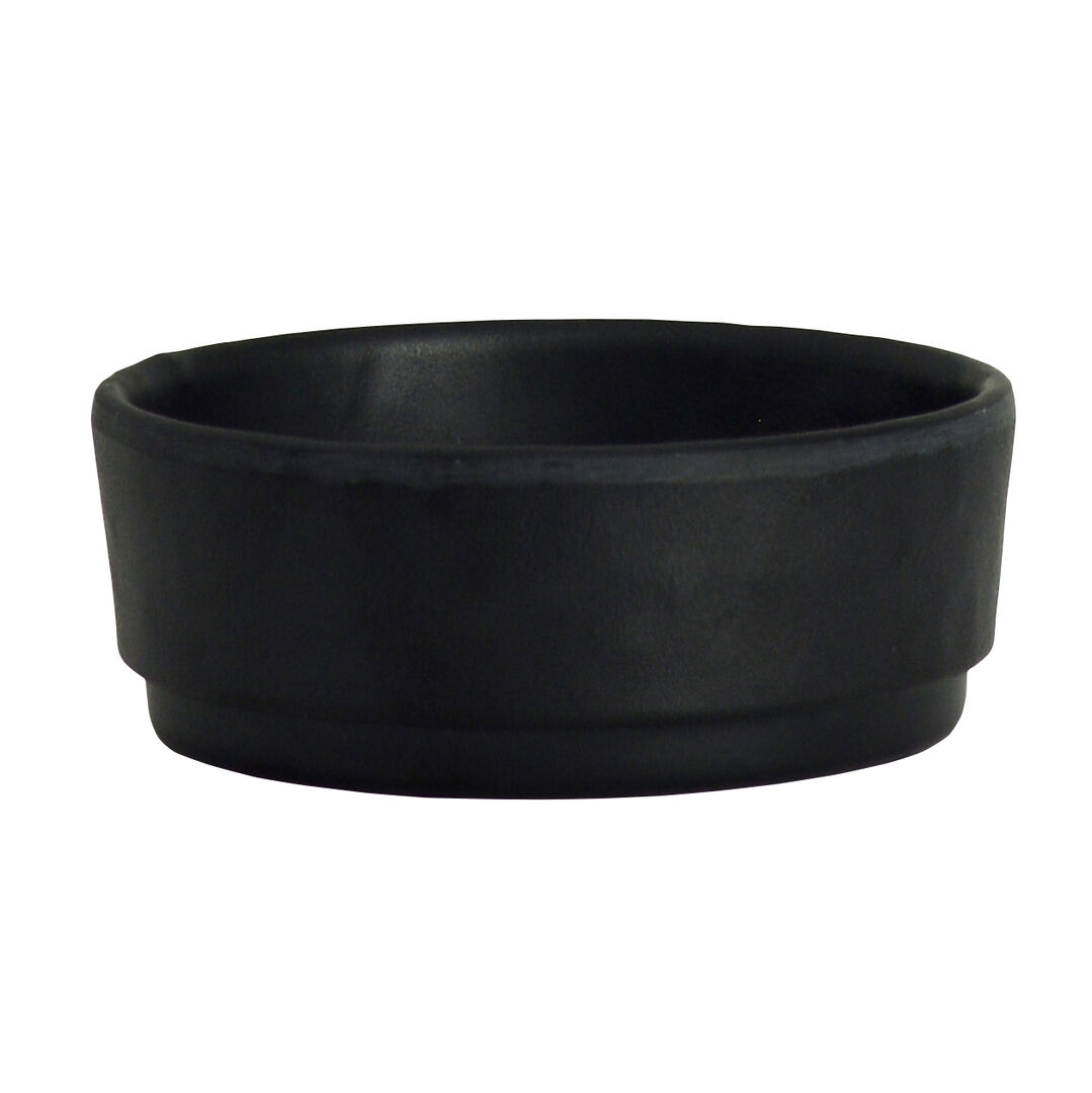 Cali Black Round Ramekin 7.3cm 5.9cl Melamine Serving Bowl Tableware Pack of 24