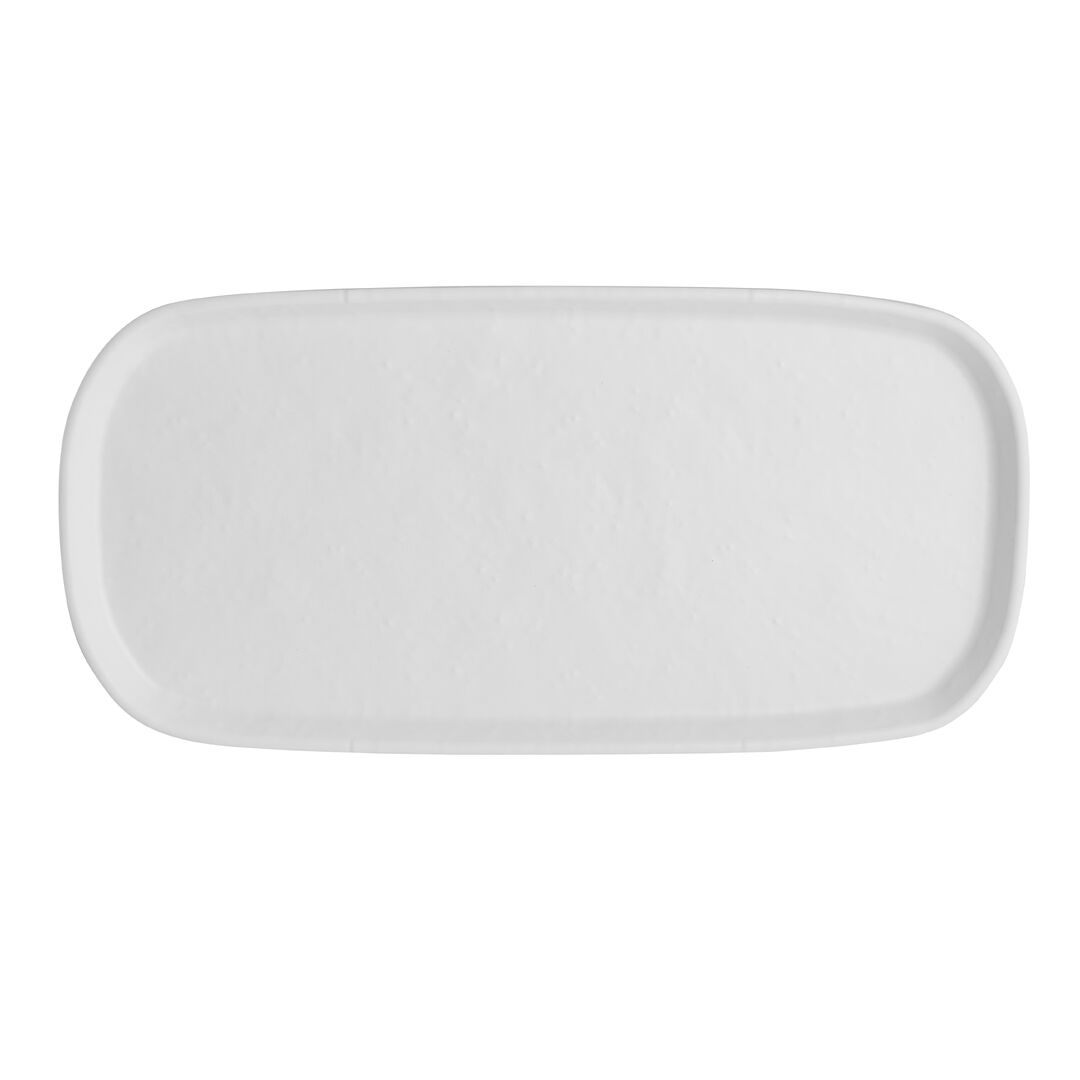 Cali White Rectangle Tray 36.8 x 17.7cm Melamine Tray Set Tableware Pack of 6