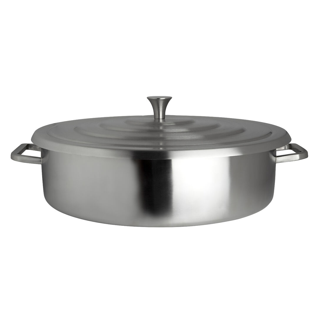 Homestyle Brushed Stainless Round Chafer 7L 45.7 x 40 x 14 cm Buffet Pack of 1