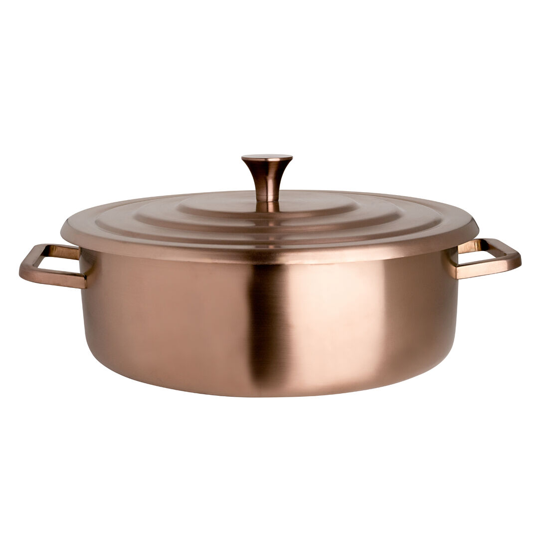 Homestyle Brushed Bronze Round Chafer 3.8L 38.1x31.8x12.7cm Buffet Pack of 1
