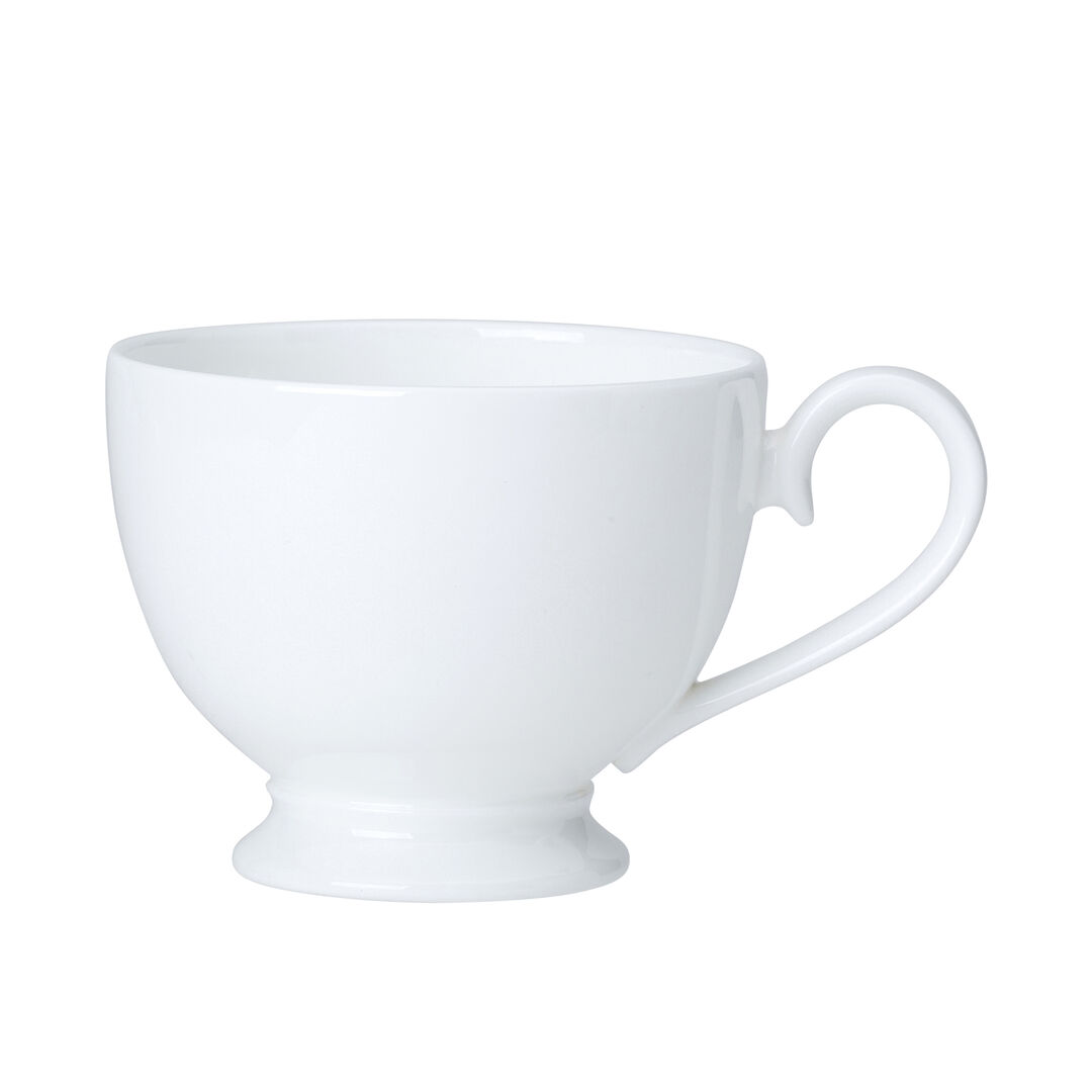 Classic Footed Tea Cup 7cm 22cl Ceramic Drinking Cup Set Tableware Pack of 12