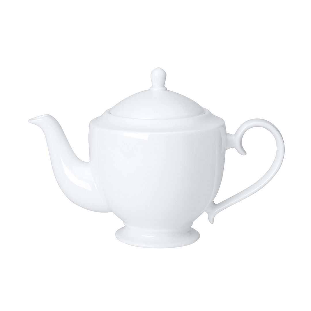 White Ceramic Teapot Classic 4 Cup Teapot Lid Fits AND0415 Tableware Pack of 6