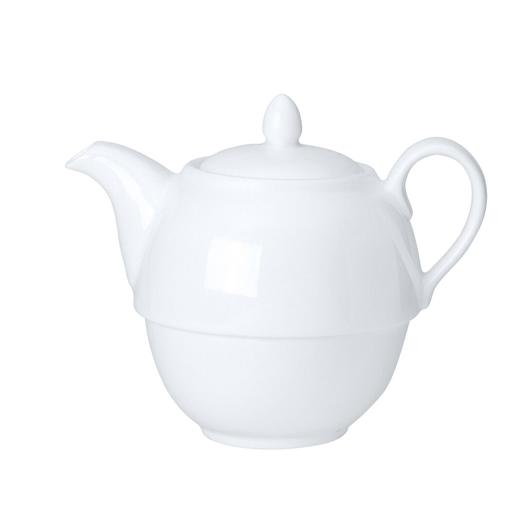 White Ceramic Coupe Tea For One Teapot Lid Fits AND0411B Tableware Pack of 6