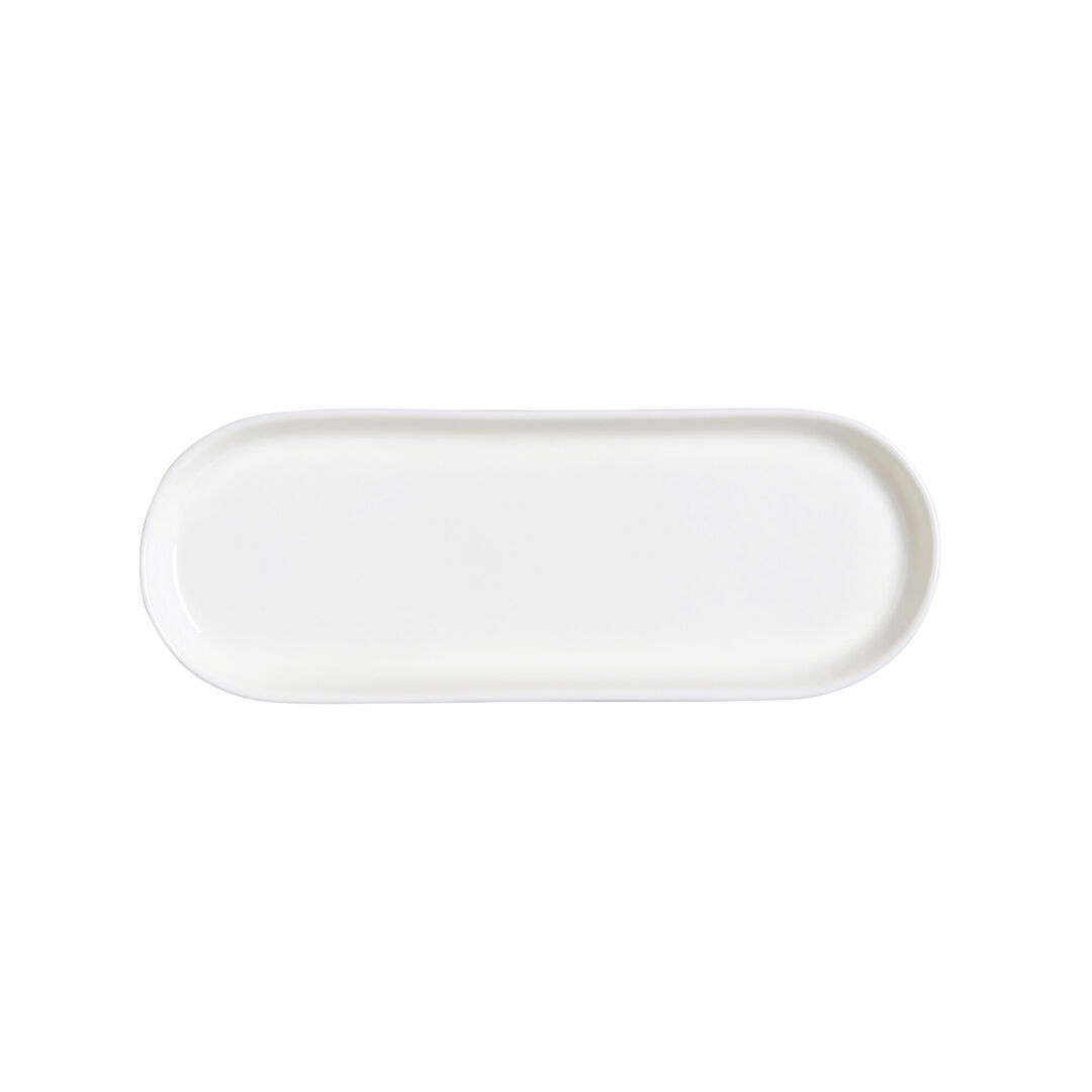 Coupe Oblong Tray 25.3 x 9.3cm Ceramic Serving Tray Set Tableware Pack of 12