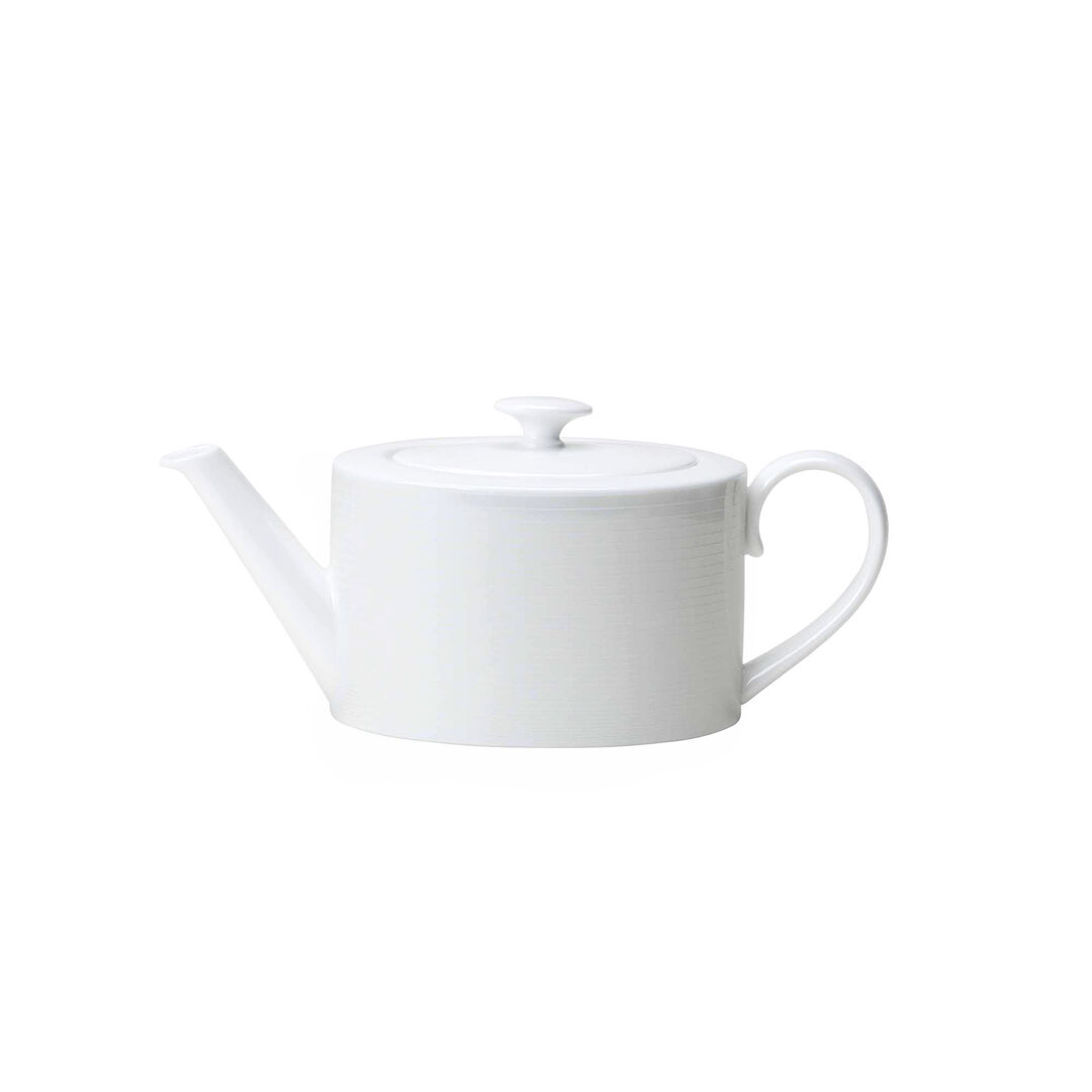 White Ceramic Teapot Spiro 2 Cup Oval Teapot 10cm 55cl (4"" 19 1/3oz) Pack of 6