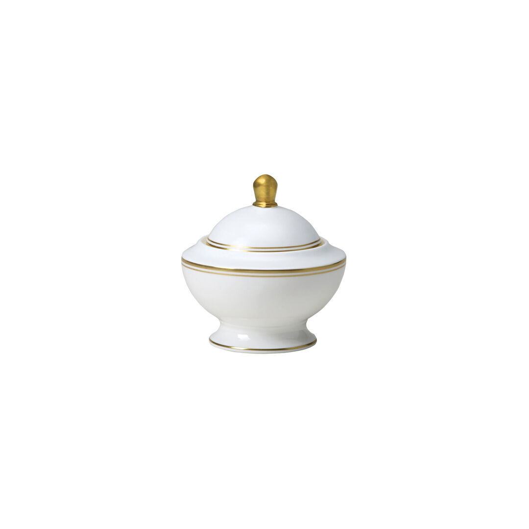 Burnished Gold Classic Covered Sugar 11.5cm 25cl Ceramic Tableware Pack of 12