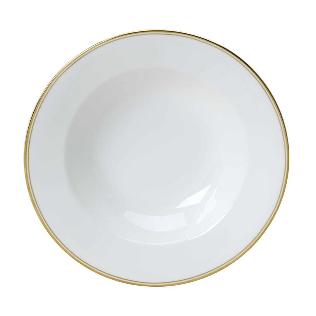 Burnished Gold Classic Large Rim Bowl 28cm 60cl Ceramic Tableware Pack of 6