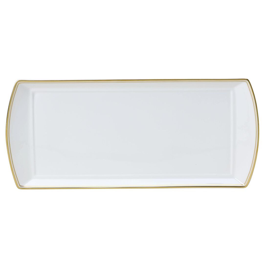 Burnished Gold Classic Large Rectangle Tray 34 x 15cm Ceramic Tray Pack of 12