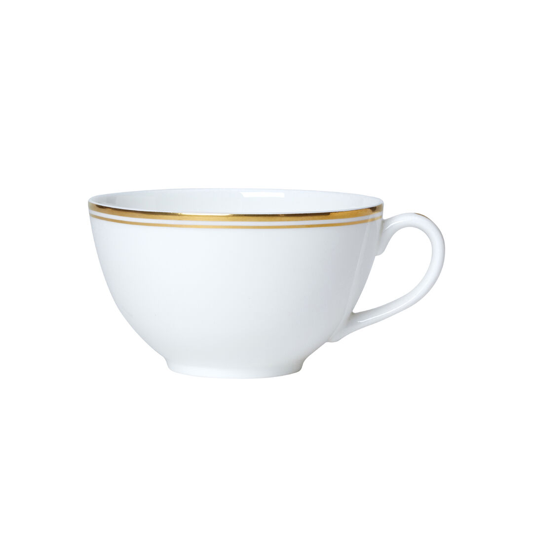 Burnished Gold Coupe Tea For One Cup 6cm 26cl Ceramic Cup Tableware Pack of 12
