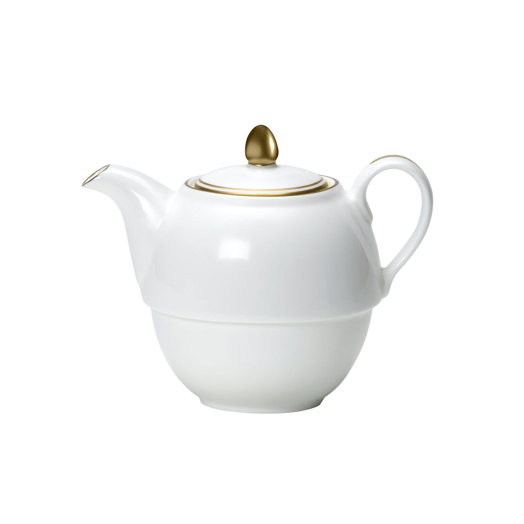 Ceramic Burnished Gold Coupe Tea For One Teapot Lid Fits AND0411B Pack Of 6