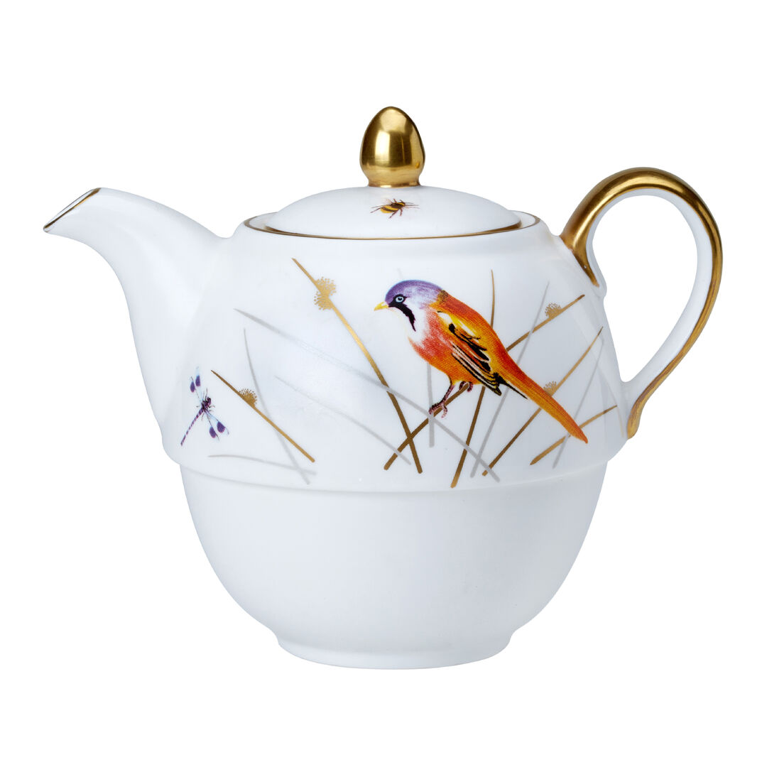 Ceramic Reed Coupe Tea For One Teapot Serving 12.4cm 46cl (5"" 16oz) Pack Of 6