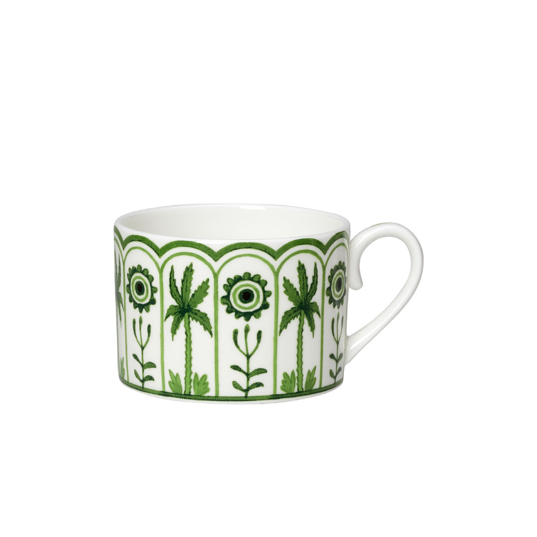 Sultan's Garden Green Coupe Tea Can Cup 6cm 20cl Ceramic Tableware Pack of 12