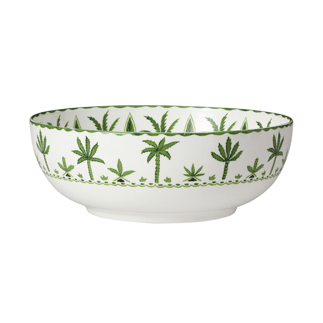 Sultan's Garden Green Coupe Large Bowl 23cm 2Ltr Ceramic Tableware Pack of 6