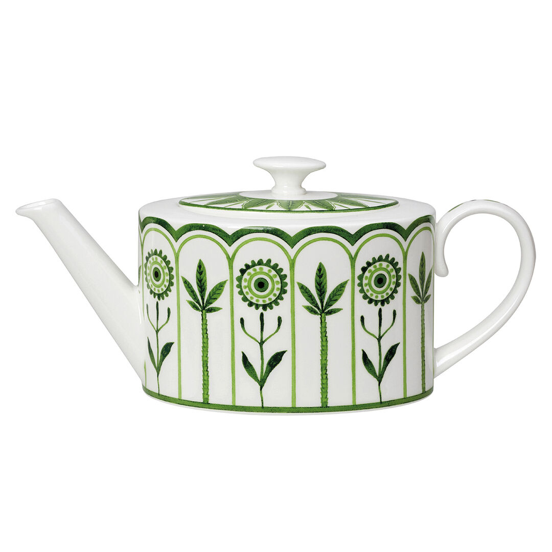 Ceramic Sultan's Garden Green Coupe 2 Cup Oval Teapot Lid Fits AND0337 Pack 6
