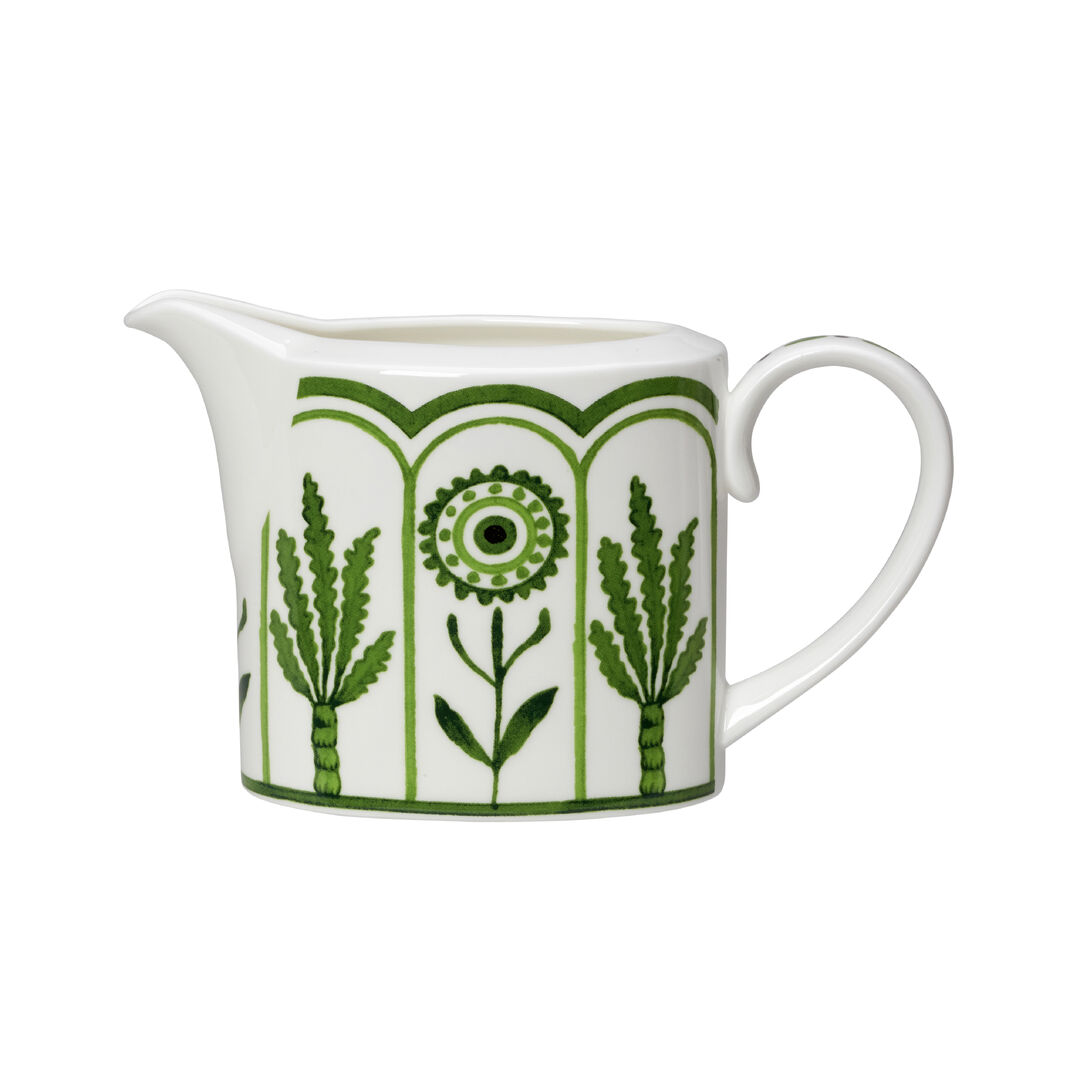 Sultan's Garden Green Coupe Milk Jug 9cm 22cl Ceramic Tableware Jug Pack of 12
