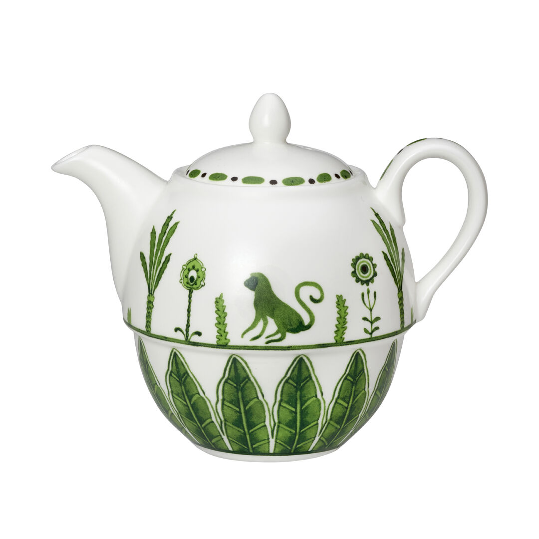 Sultan's Garden Green Coupe Tea For One Teapot 12.4cm 46cl (5"" 16oz) Pack of 6