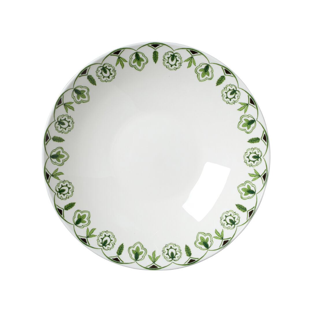 Sultan's Garden Green Coupe Bowl 24cm 59.7cl Ceramic Bowl Tableware Pack of 12