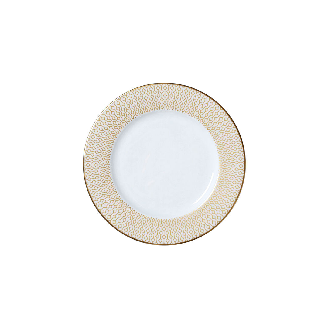 Diamond Gold Classic Plate 16.8cm Ceramic Serving Plate Tableware Pack of 12