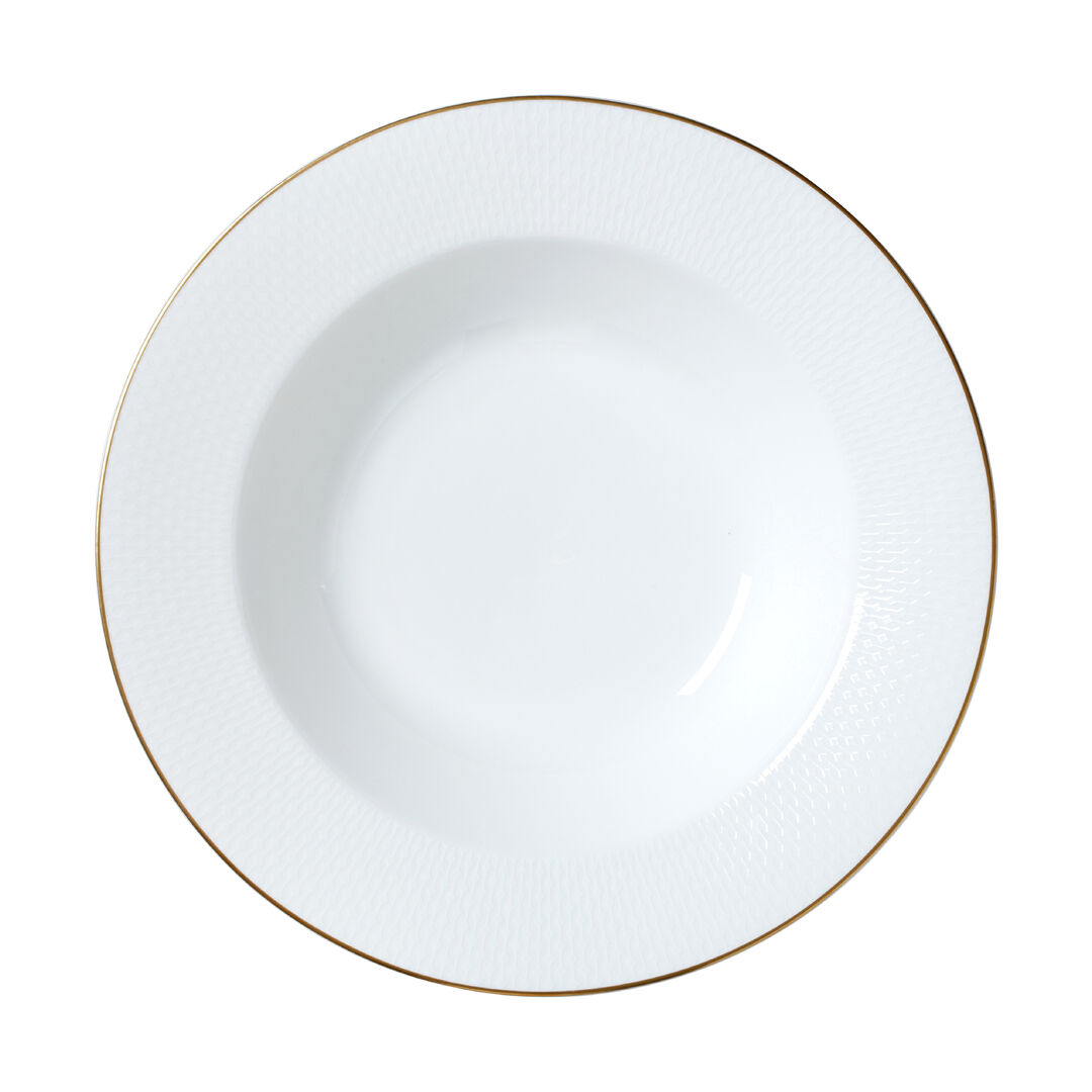 Diamond White Classic Large Rim Bowl 28cm 60cl Ceramic Tableware Pack of 6