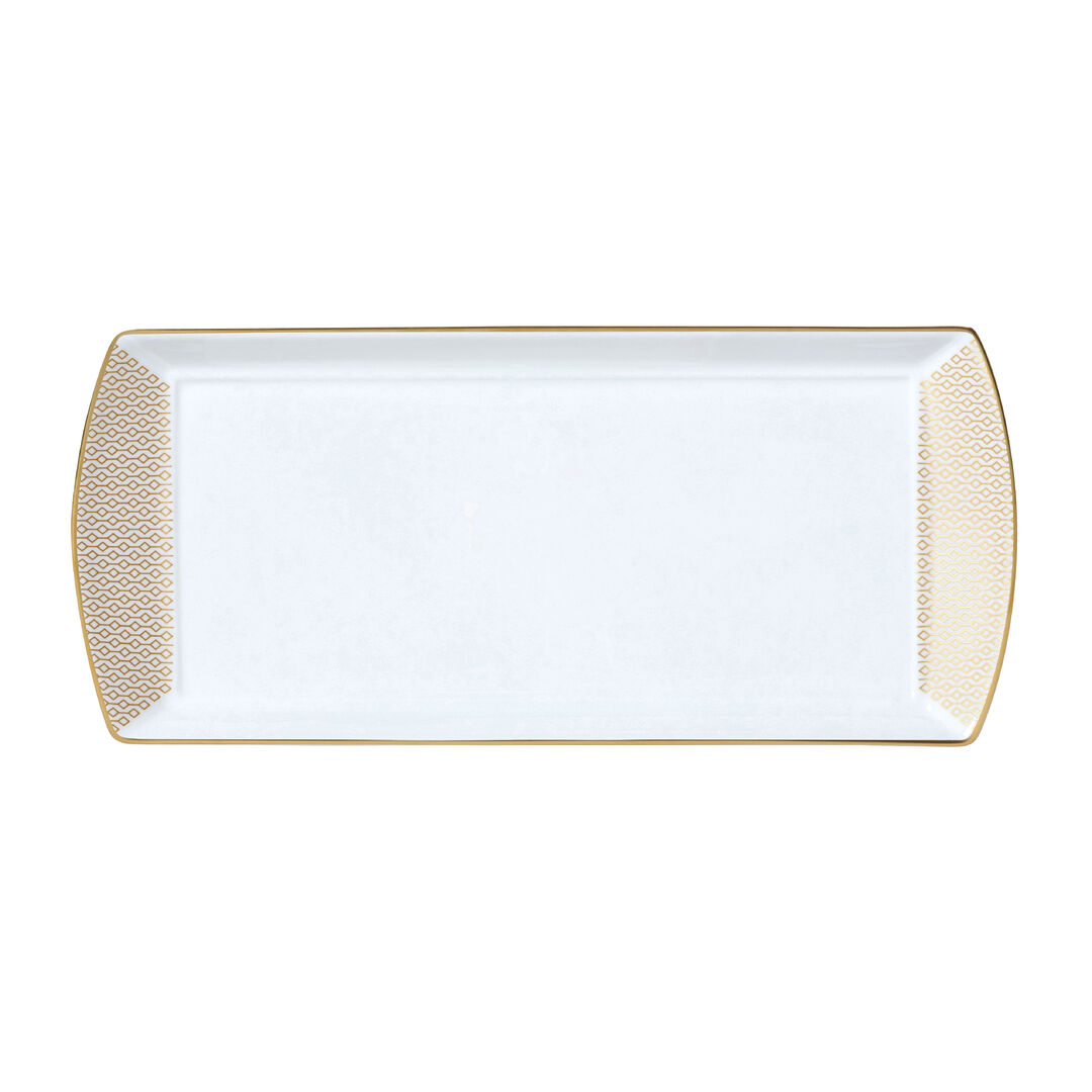 Diamond Gold Classic Large Rectangle Tray 34x15cm Ceramic Tableware Pack of 12