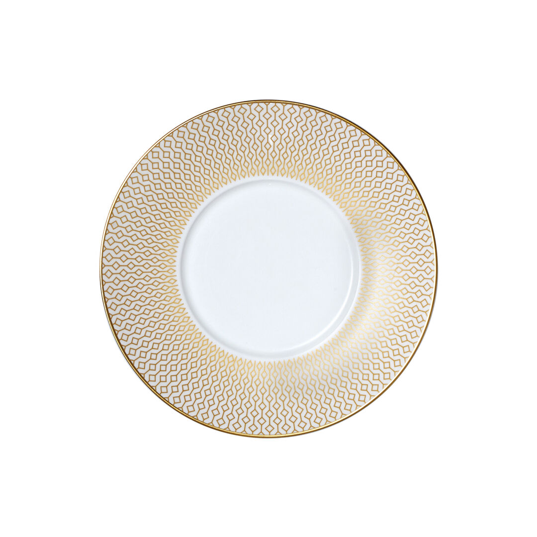 Diamond Gold Coupe Ceramic Saucer Plate 16cm (6 1/3"") Fits AND0110 Pack of 12