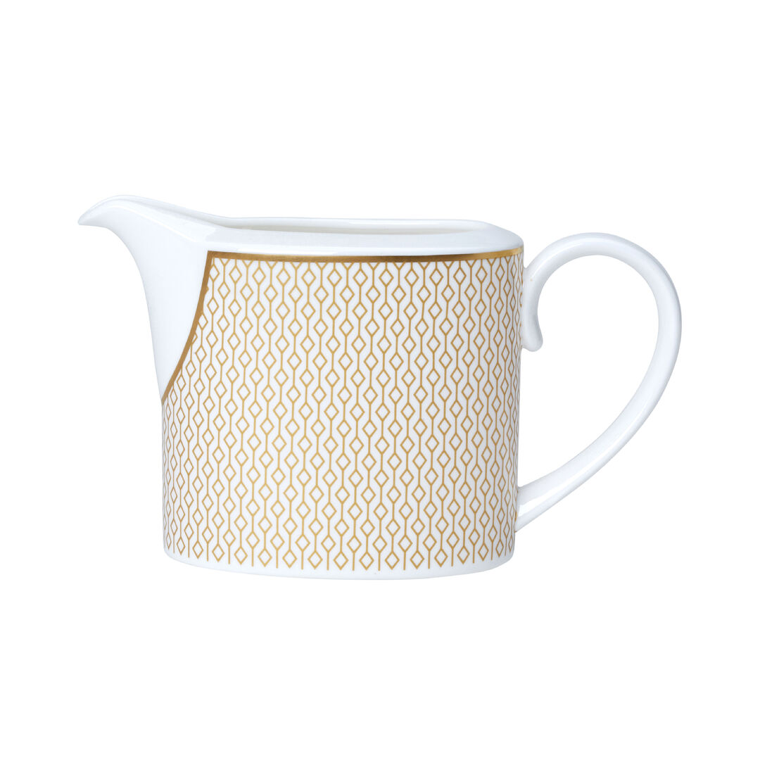 Diamond Gold Coupe Milk Jug 9cm 22cl Ceramic Tableware Serving Jug Pack of 12