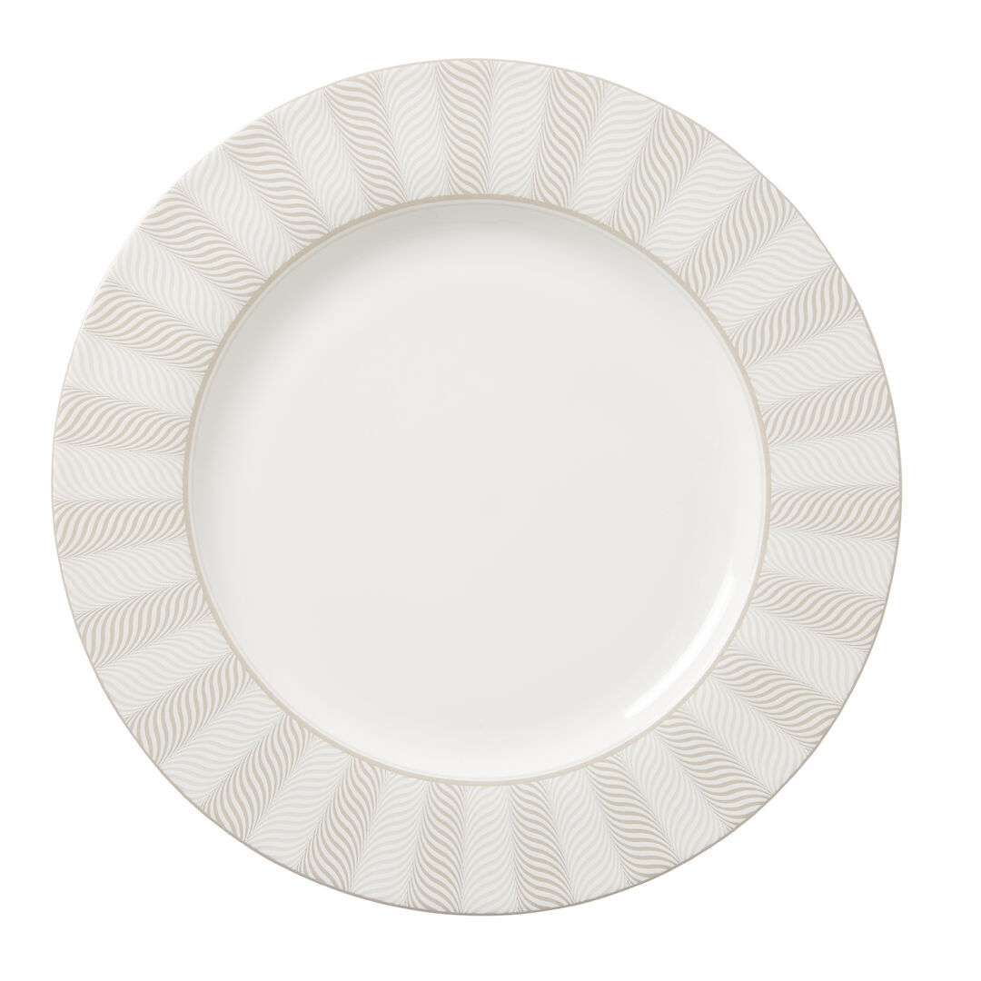 Bakewell Taupe Classic Plate 30cm Ceramic Food Plate Set Tableware Pack of 12
